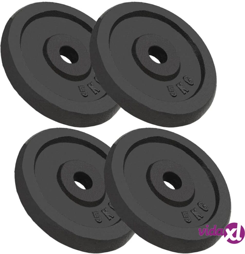 vidaXL Weight Plates 4 pcs 4x5 kg Cast Iron