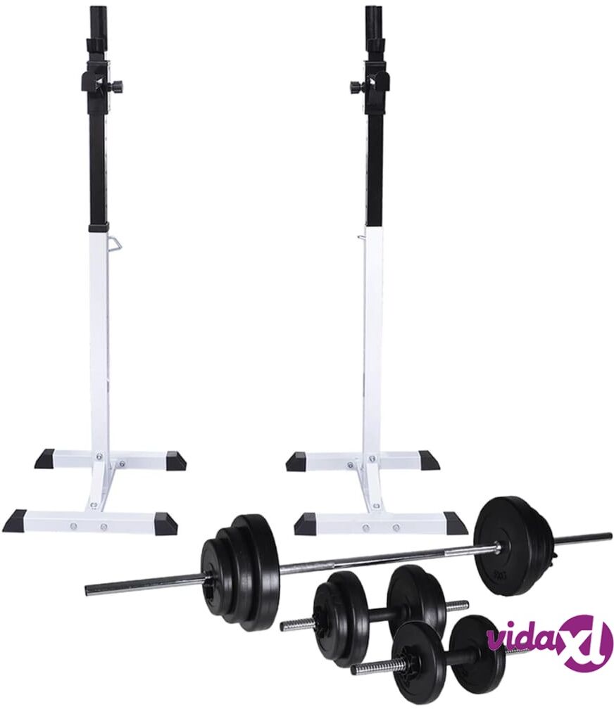 vidaXL Barbell Squat Rack with Barbell and Dumbbell Set 30.5 kg