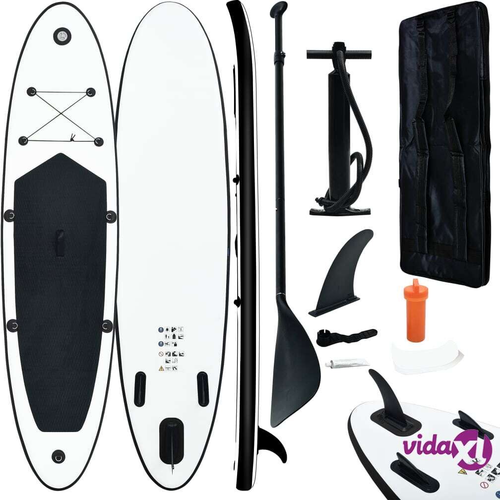 vidaXL Inflatable Stand up Paddle Board Set Black and White