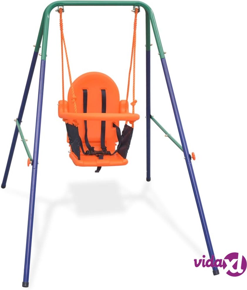 vidaXL Toddler Swing Set with Safety Harness Orange