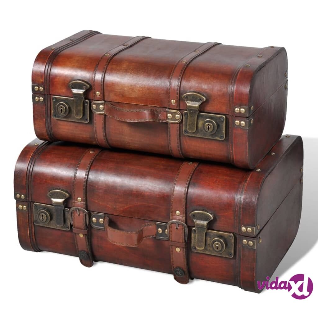 vidaXL Wooden Treasure Chests 2 pcs Vintage Brown