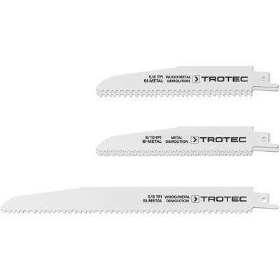 Trotec Set reciprozagenbladen hout/metaal, 5-delig Trotec Set reciprozagenbladen hout/metaal, 5-delig