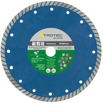 Trotec Diamant doorslijpschijf AD 230 DB met turborrand Trotec Diamant doorslijpschijf AD 230 DB met turborrand