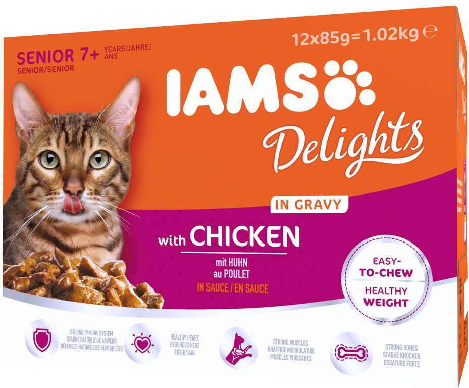 Iams Mature & Senior poulet pour chat - 24 x 85 g