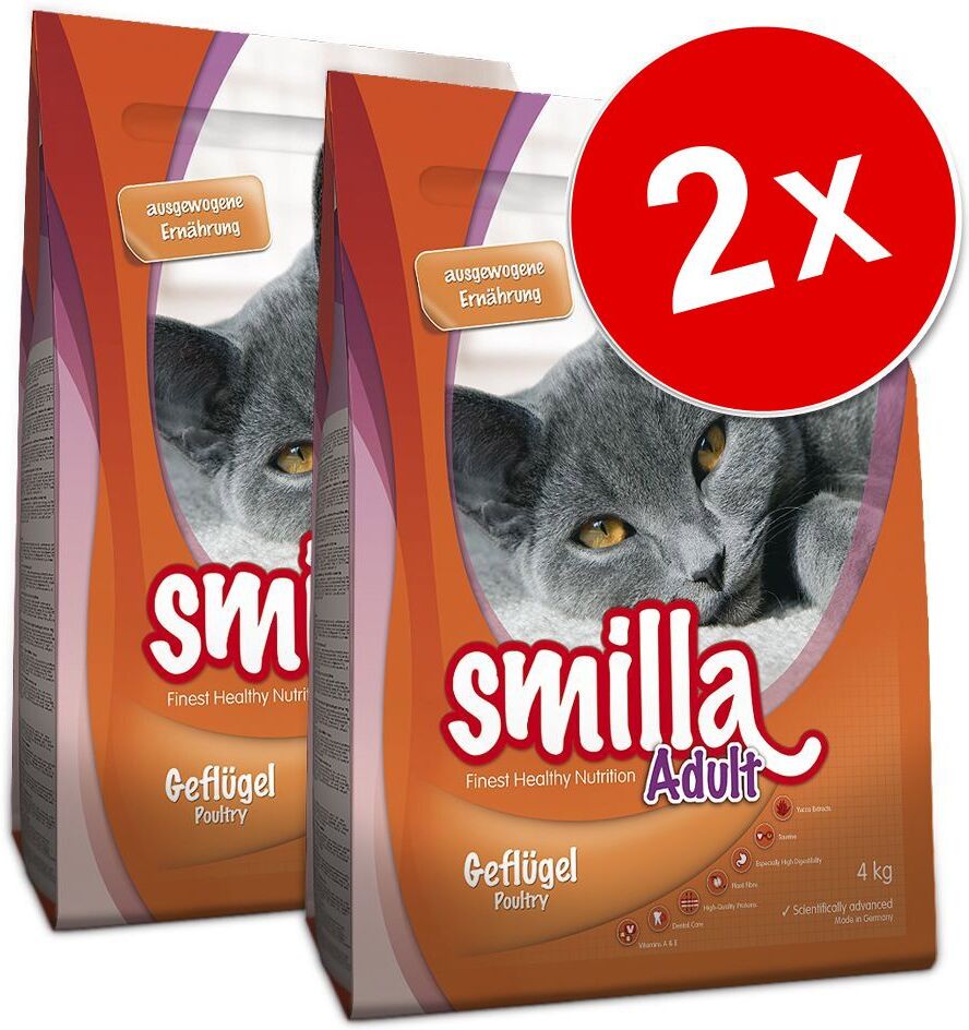 Smilla Lot de croquettes pour chat Smilla 2 x 4 kg - Adult bœuf