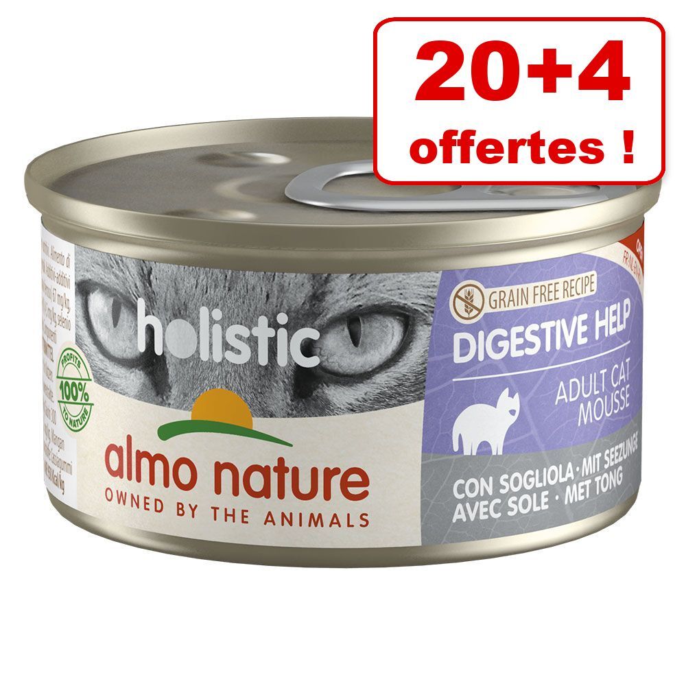 Almo Nature Holistic pour chat 20 x 85 g + 4 boîtes offertes ! -...