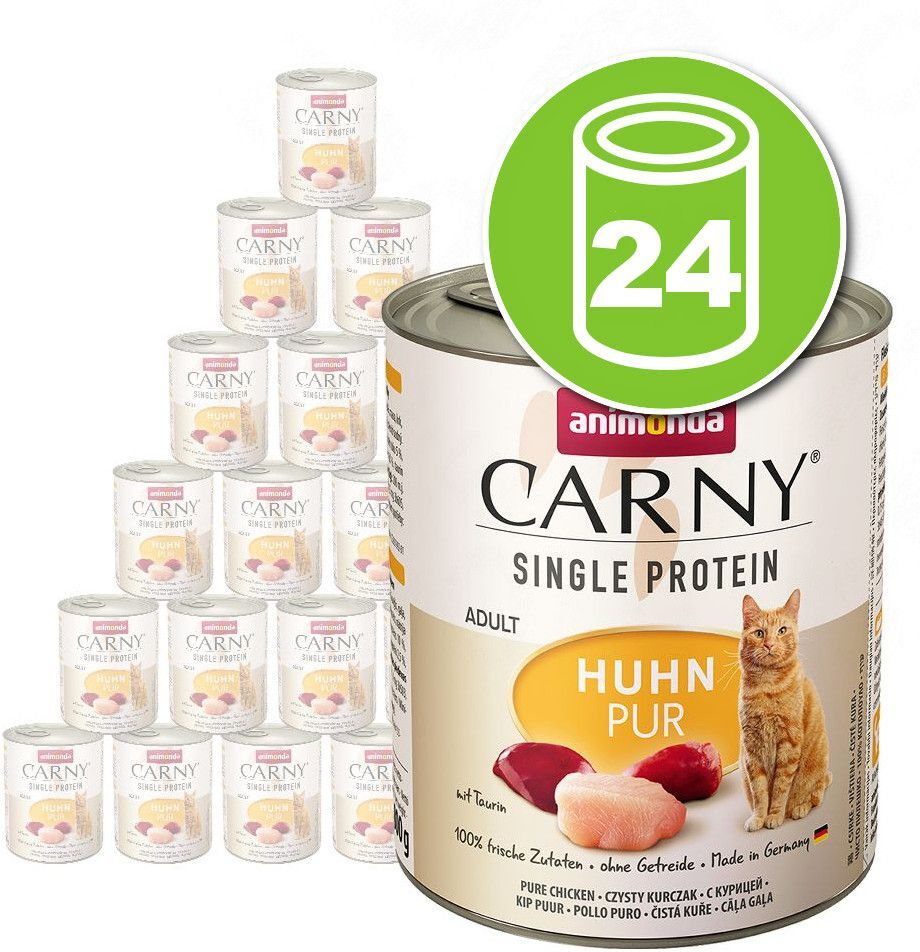 Animonda Carny Single Protein Adult 24 x 800 g pour chat - pur poulet