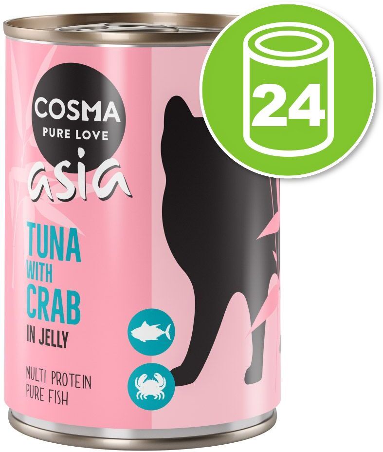 Cosma Lot Cosma Thai/Asia en gelée 24 x 400 g pour chat - poulet, perche...