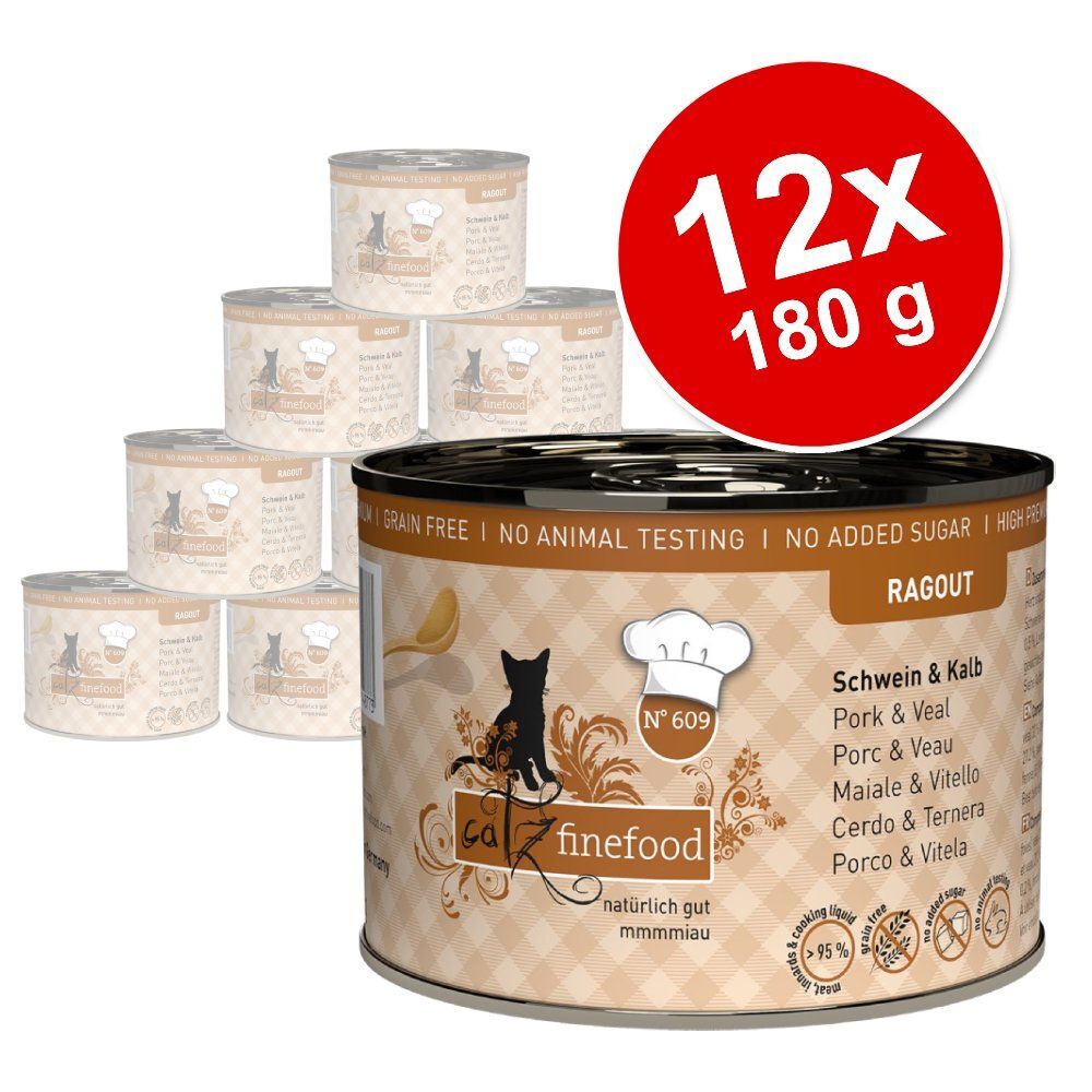 catz finefood Ragoût 12 x 180 / 190 g pour chat - No. 605 saumon,...