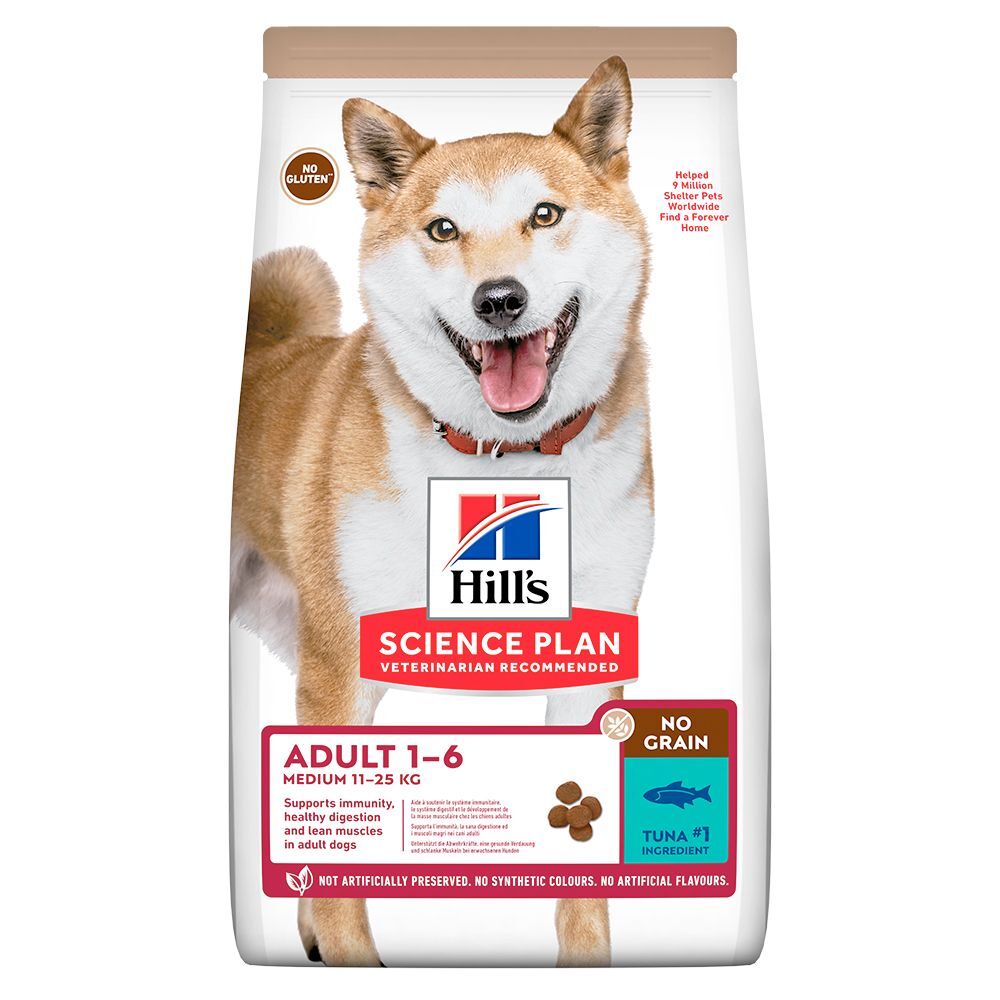 Hill's Science Plan Adult 1-6 No Grain Medium thon pour chien - 2 x...