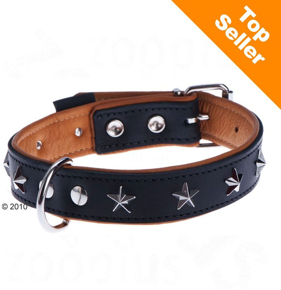 Heim Collier en cuir pour chien Heim Stars, noir - taille 60 : tour de cou...