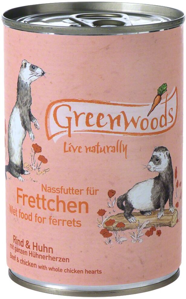 Greenwoods Small Animals Greenwoods bœuf, poulet pour furet - 24 x 400 g