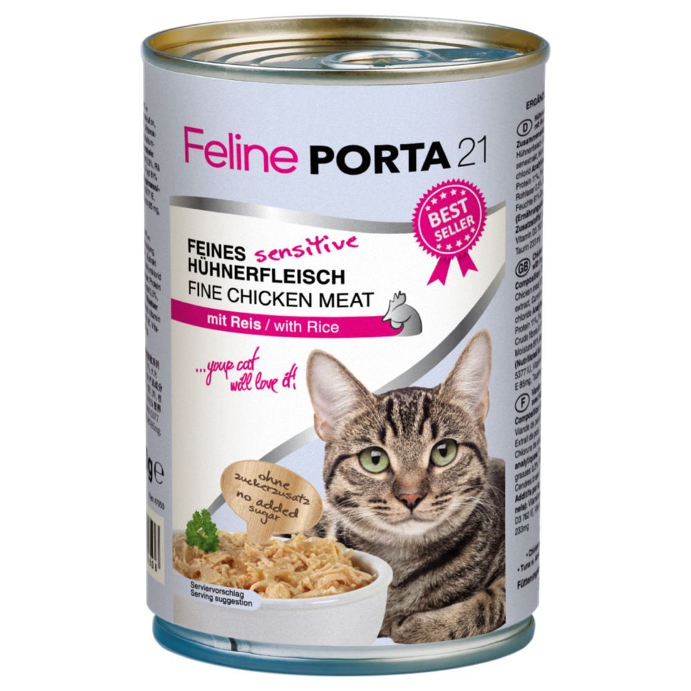 Porta 21 Feline Porta 21, 6 x 400 g pour chat - thon, crevettes