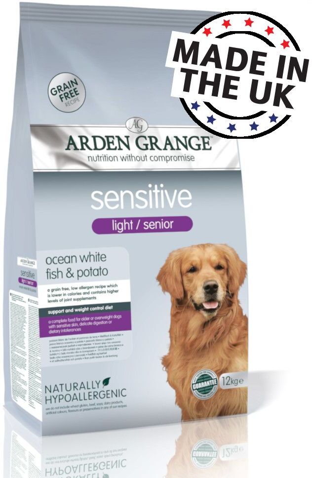 Arden Grange Sensitive Senior/Light - sans céréales pour chien - 12 kg