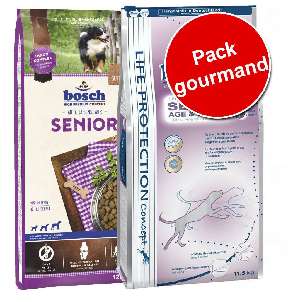 Bosch Natural Organic concept Pack gourmand bosch Senior 2 saveurs - Senior (12,5 kg ) + Bio Senior...