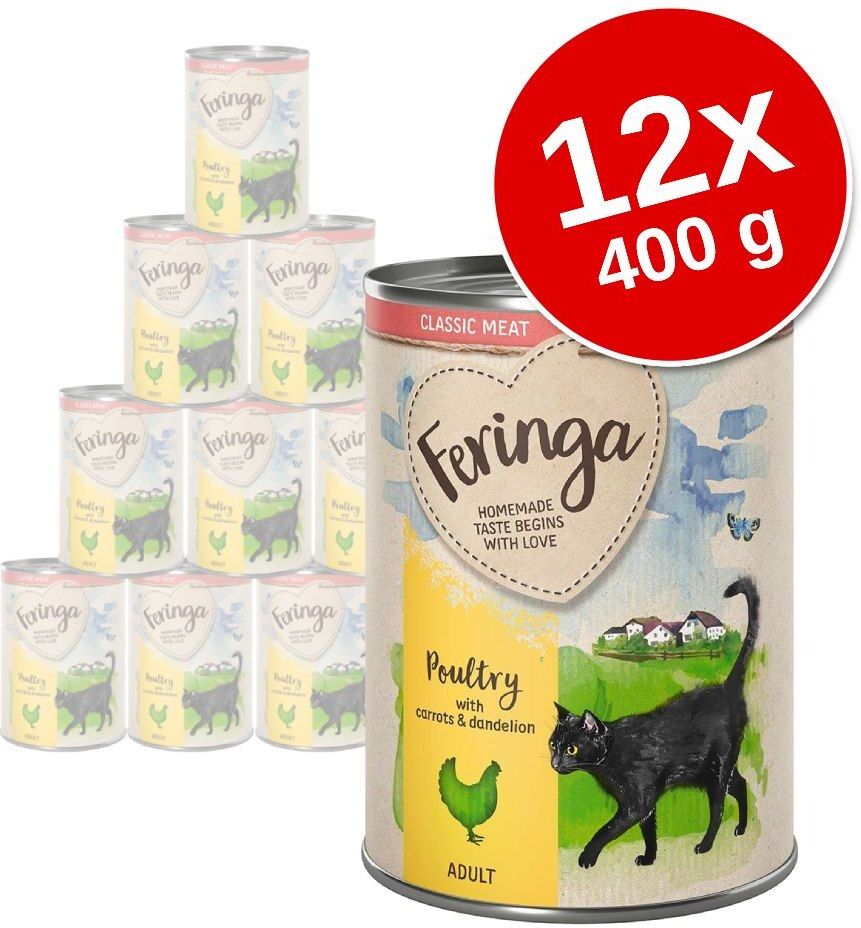 Feringa Lot Feringa Classic Meat Menu 12 x 400 g pour chat - lapin, dinde,...