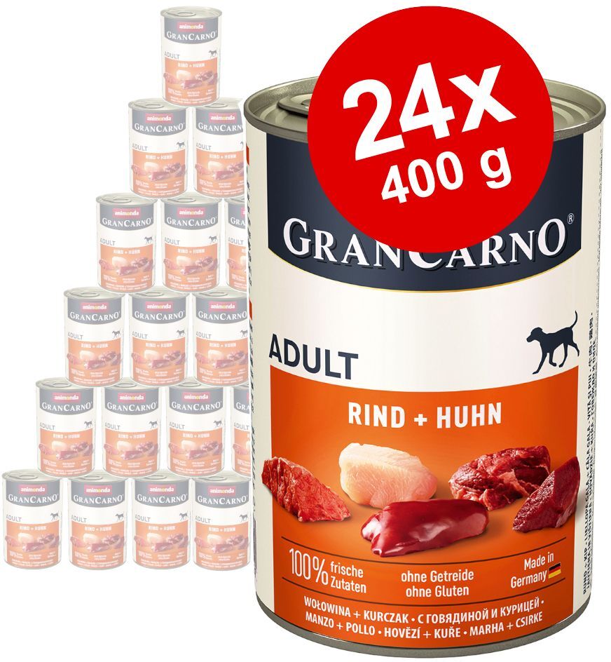 Animonda GranCarno Lot Animonda GranCarno Original 24 x 400 g pour chien - bœuf, cœur