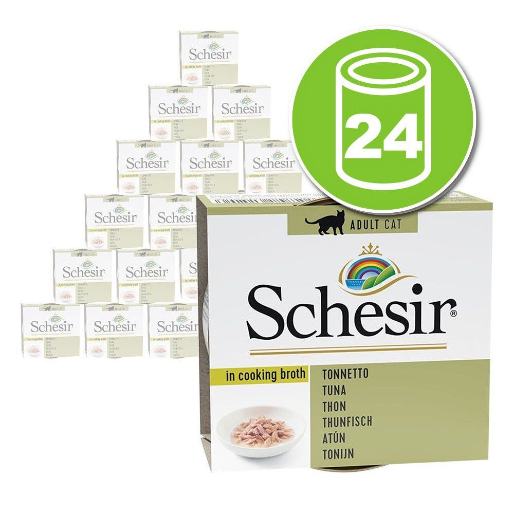 Schesir Lot Schesir bouillon 24 x 70 g pour chat - thon, carottes