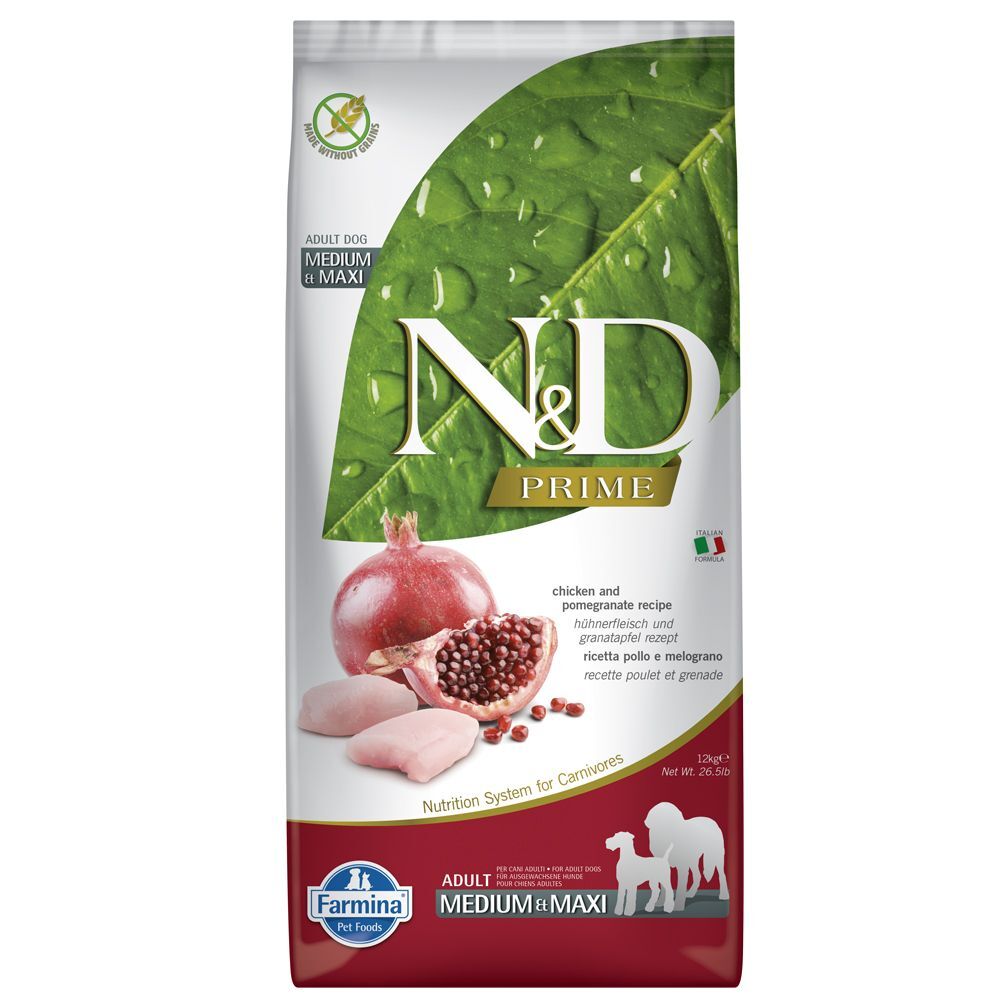 N&D Grain Free Dog Farmina N&D; sans céréales Adult Medium/Maxi poulet, grenade pour...