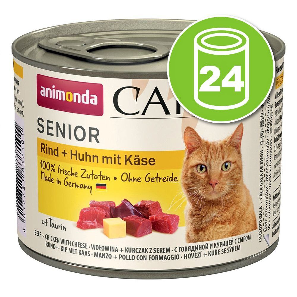 Animonda Carny Lot Animonda Carny Senior 24 x 200 g pour chat - bœuf, poulet, fromage