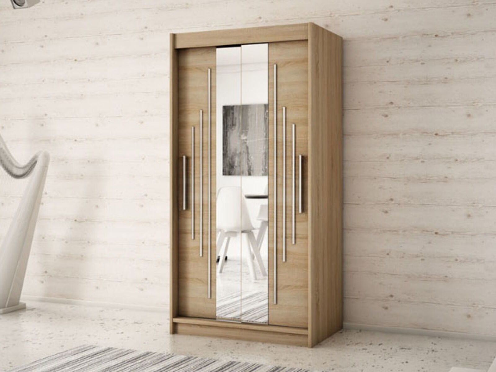 Mobistoxx Armoire YORKSHIRE 2 portes coulissantes 120 cm sonoma