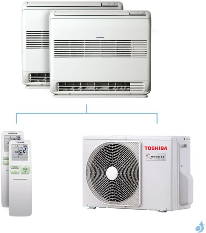 Toshiba Climatisation bi-split Toshiba Console double-flux J2 - 5.2kW taille 13 + 13 - RAS-B13/13J2FVG-E + RAS-2M18U2AVG-E