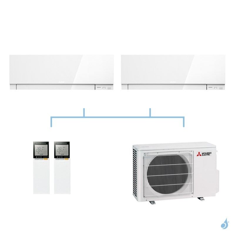 Mitsubishi Electric MITSUBISHI climatisation bi split mural gaz R32 Design MSZ-EF 5,3kW MSZ-EF22VG + MSZ-EF42VG + MXZ-2F53VF A+++