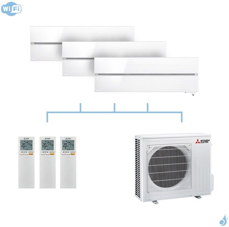 Mitsubishi Electric MITSUBISHI climatisation tri split gaz R32 Design De Luxe 7,2kW WiFi MSZ-LN25VG + MSZ-LN35VG + MSZ-LN35VG + MXZ-4F72VF A++