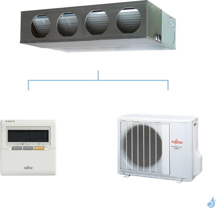 FUJITSU climatisation mono split gaz R410A gainable confort 6,8kW ARYG24LMLA + AOYG24LBCB A++