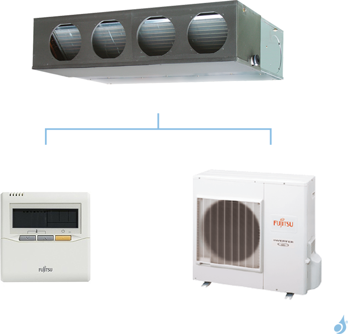 FUJITSU climatisation mono split gaz R410A gainable confort 8,5kW ARYG30LMLE + AOYG30LETL A+