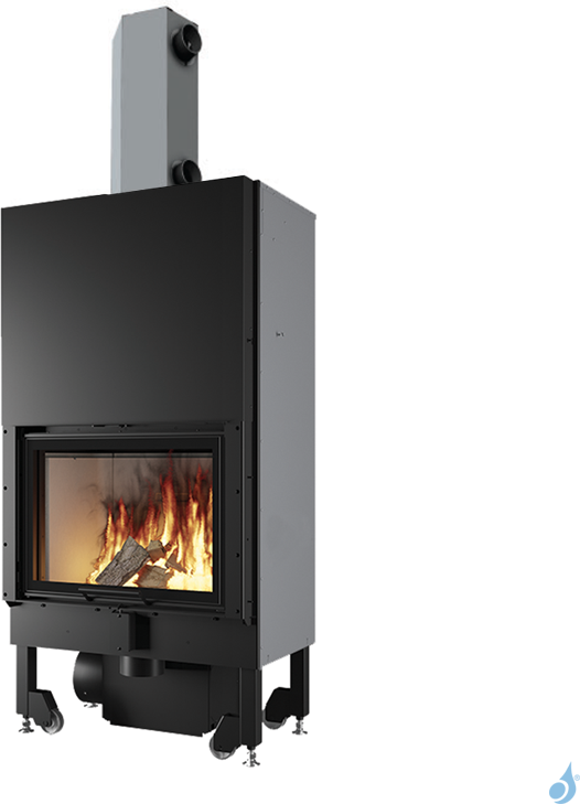 EDILKAMIN Cheminée à bois EDILKAMIN Blokk 70 T avec échangeurs et kit Air Diffuser 15,5kW A+