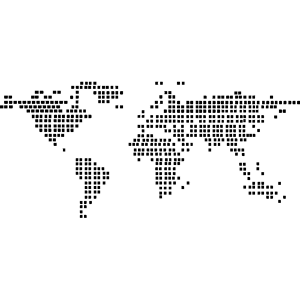NC Sticker carte du monde en pointillées