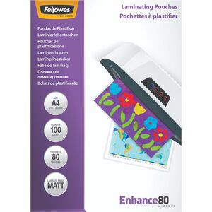 Fellowes Pochettes de plastification Enhance Mat 80 mic A4 (100 pièces)