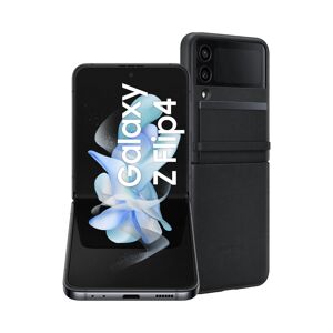 Samsung Galaxy Z Flip 4 256 Go Gris 5G + Back Cover Cuir Noir