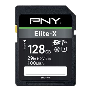 PNY Elite-X SDXC Carte Mémoire 128 Go 100 Mo/s