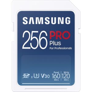 Samsung PRO Plus 256 Go, SDXC, UHS-I, U3, 160 & 120 Mo/s Reads & Writes, FHD & 4K UHD, Memory Card