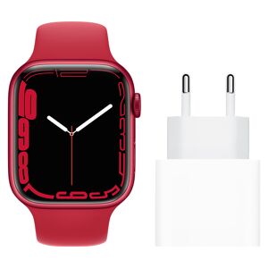 Apple Watch Series 7 45 mm RED Aluminium Bracelet Sport RED + Chargeur Apple USB-C 20W