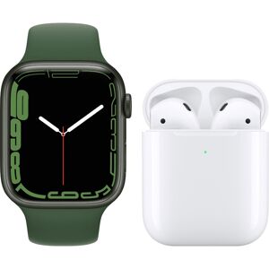 Apple Watch Series 7 45 mm Aluminium Vert Bracelet Sport Vert + Apple AirPods 2