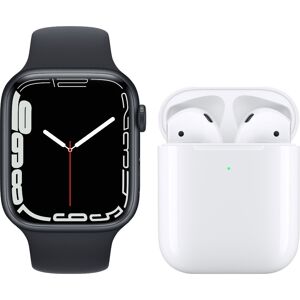 Apple Watch Series 7 41 mm Aluminium Minuit Bracelet Sport Minuit + Apple AirPods 2