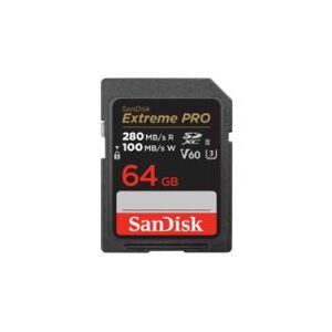 Sandisk SDXC Extreme PRO SanDisk 64 GB V60 280/100 mb/s carte mémoire