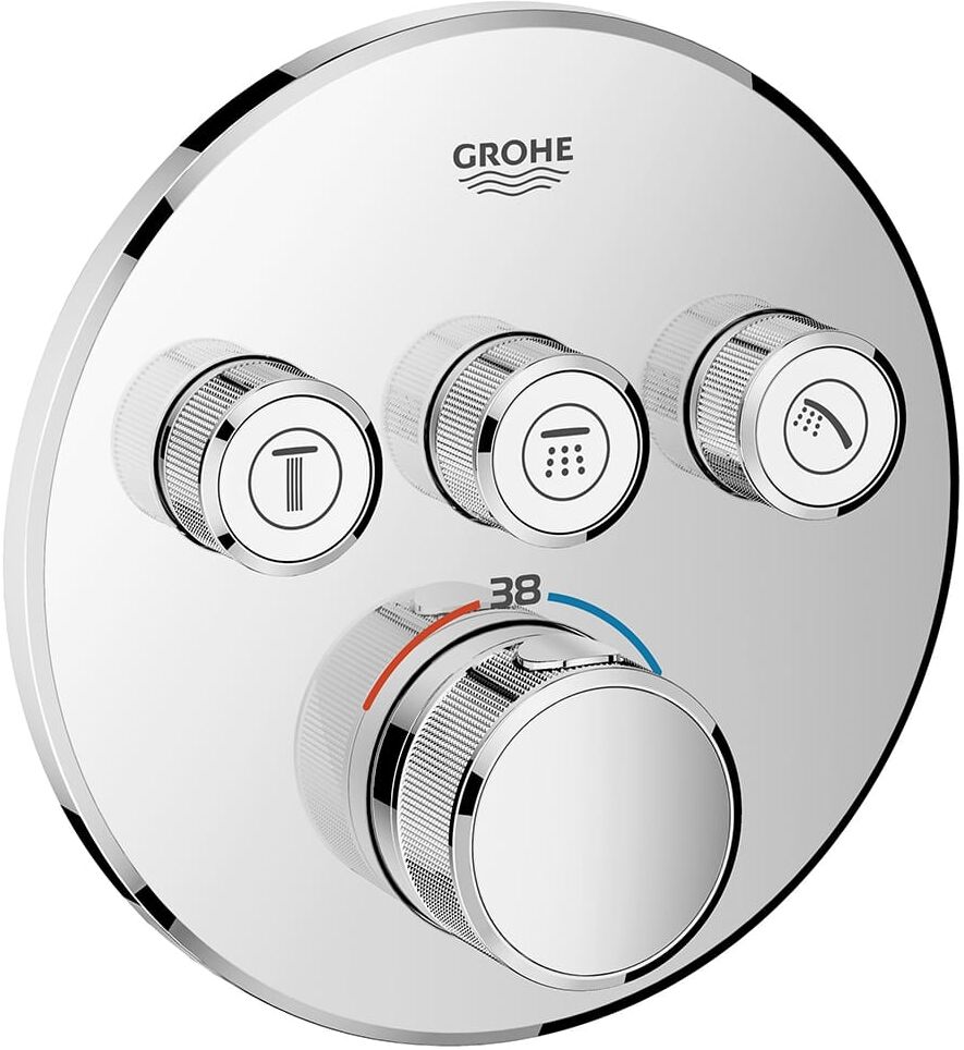 GROHE Grohtherm SmartControl - Façade pour mitigeur thermostatique pour 3 sorties chrome