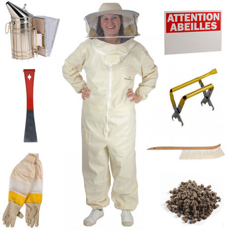 Apiculture.net - Matériel apicole français Kit Rucher Expert - Gants 7 / Vêtement S