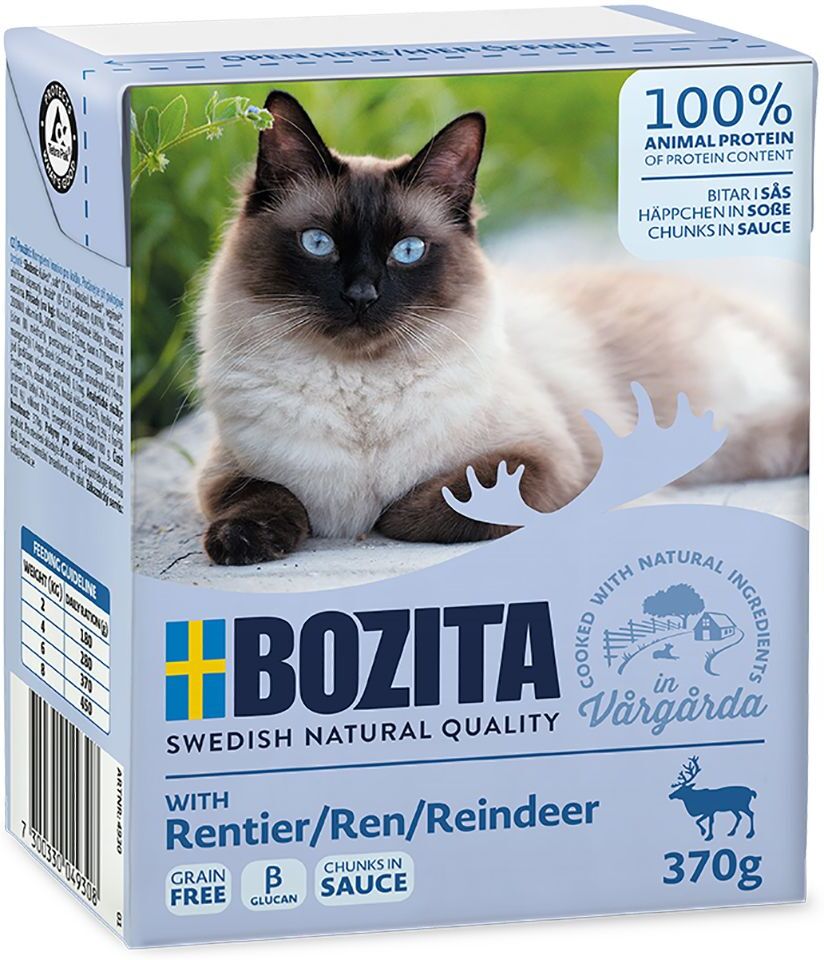 Bozita 6 x 370g en sauce - bœuf Bozita - Pâtée pour Chat