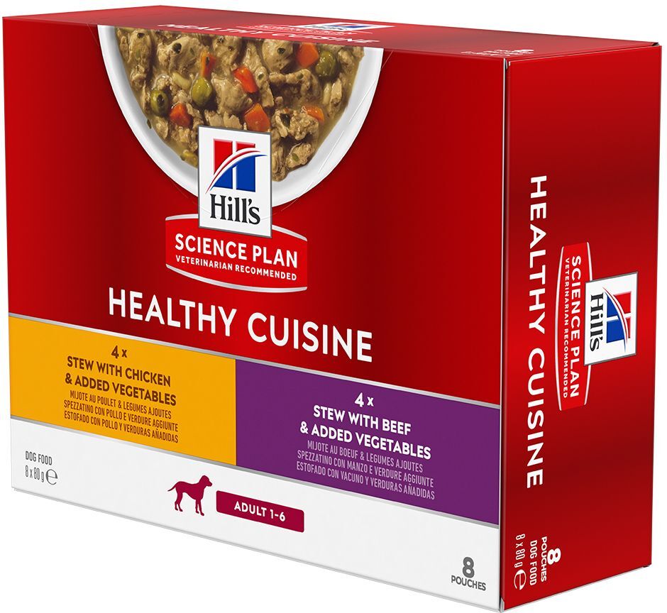 Hill's Science Plan 8x80g Adult Healthy Cuisine, poulet, bœuf Hill's Science Plan - Pâtée...