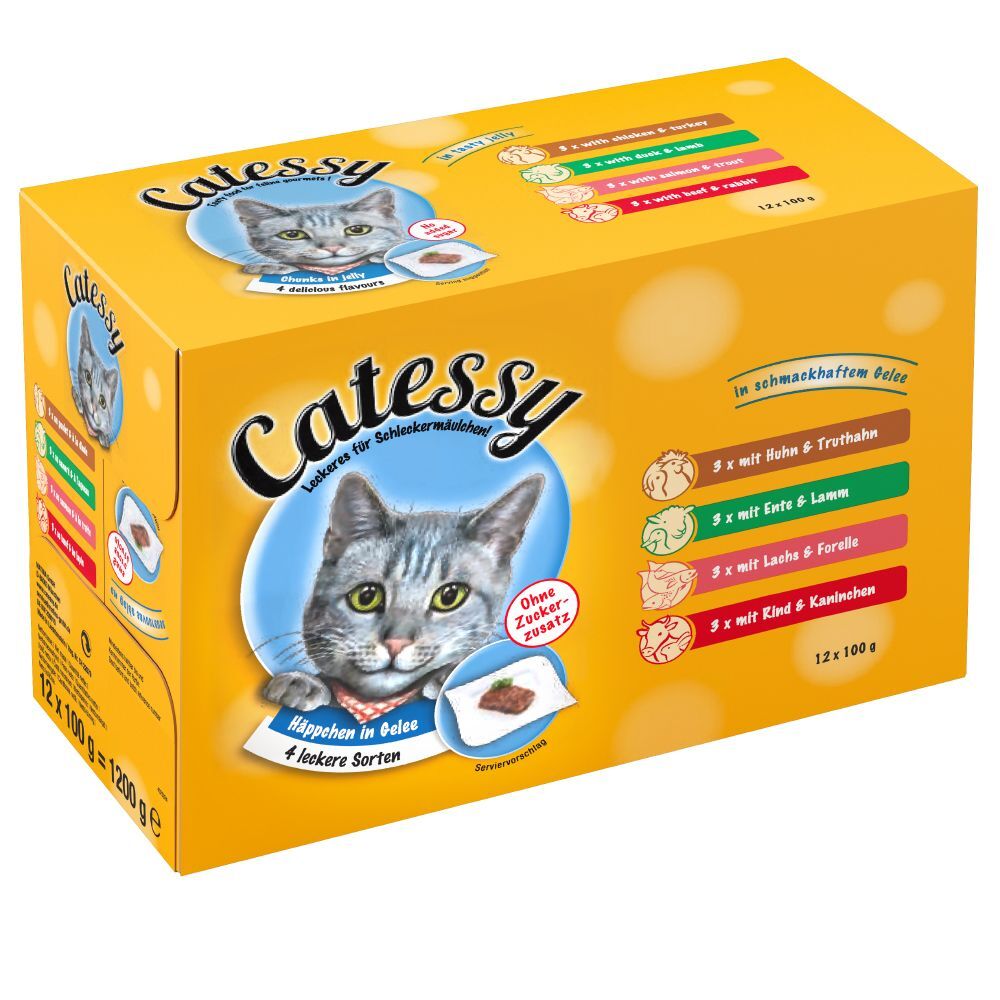 Catessy 36x100g 4 saveurs Bouchées en gelée - (4 saveurs) Catessy - Pâtée...