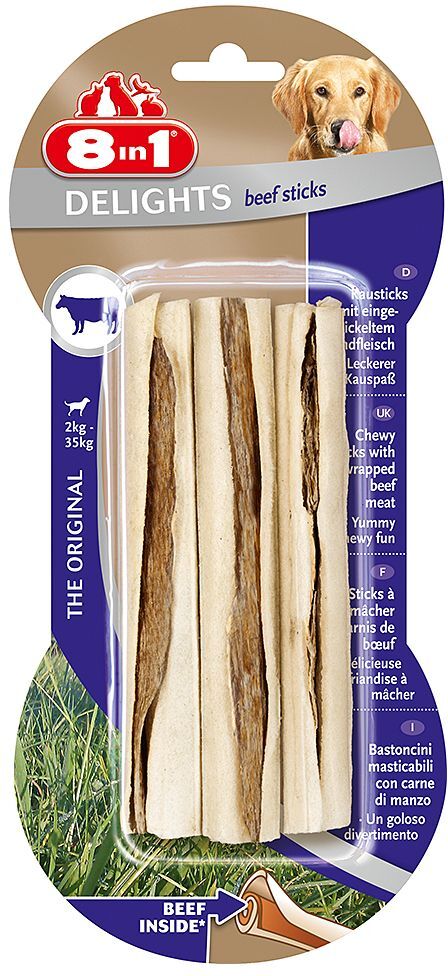 8in1 3x25g Bâtonnets fourrés Delights, bœuf 8in1 - Friandises pour Chien