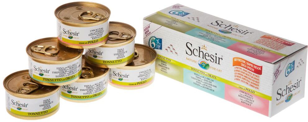 Schesir 6x70g bouillon - lot 3 saveurs Schesir - Pâtée pour Chat