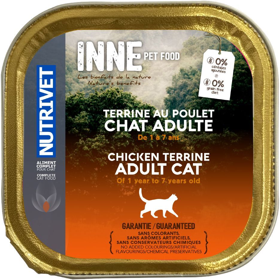 Nutrivet Inne Terrine Adult - 10 x 150 g - poulet