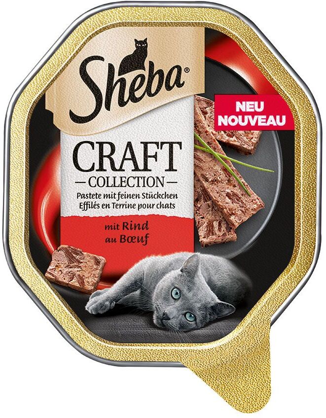 Sheba 44x85g Craft Collection Effilés en terrine bœuf Sheba - Pâtée pour chat