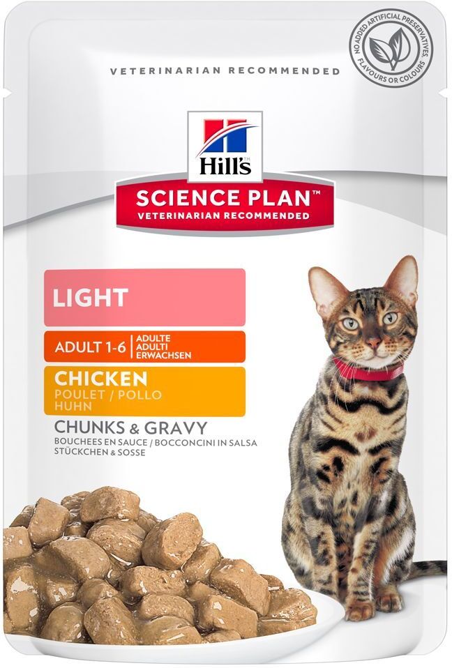 Hill's Science Plan 12x85g Hill's Science Plan Adult Light, poulet - Pâtées pour Chats